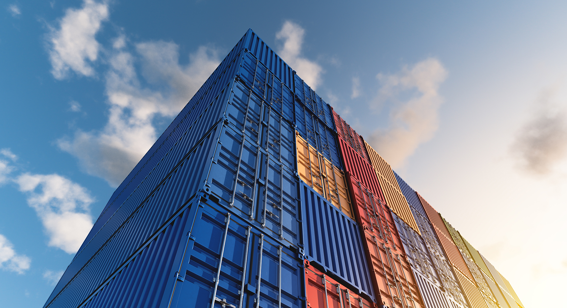 Warehouse,Of,Stacked,Cargo,Standard,Containers,For,Temporary,Storage,,Loading,